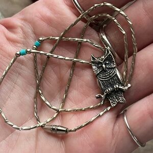 Vintage Silver Owl Necklace